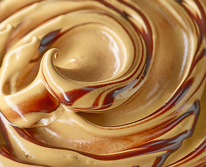 Image showing whipped coffee and caramel dessert background