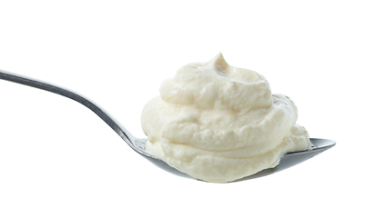 Image showing spoon of cream cheese