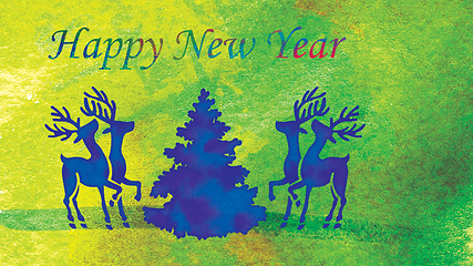 Image showing Greeting flyer for ad. Concept of Christmas, 2021 New Year\'s, winter mood, holidays. Copyspace, postcard.