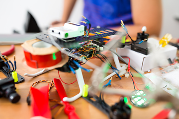 Image showing Process of building flying drone