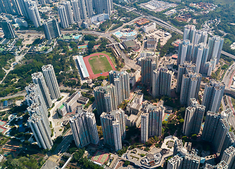 Image showing Aerial view of skyline in Hong Kong