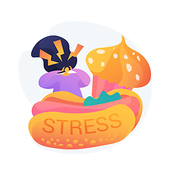 Image showing Stress eating vector concept metaphor