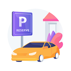 Image showing Reserve parking space for curbside pickup abstract concept vector illustration.