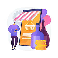 Image showing Alcohol E-commerce abstract concept vector illustration.