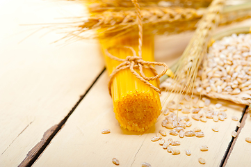 Image showing organic Raw italian pasta and durum wheat