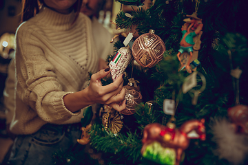 Image showing Woman looking for home decoration and holiday\'s gifts in household store