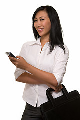 Image showing Woman holding briefcase