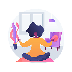 Image showing Home yoga abstract concept vector illustration.