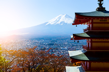 Image showing Chureito Pagoda and Mt. Fuji