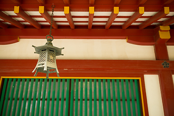 Image showing lantern hang up in Japanese temple