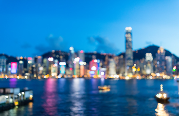 Image showing Blur view of Hong Kong night