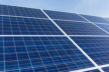 Image showing Solar panel with blue sky