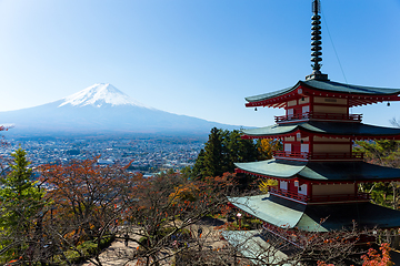 Image showing Mount Fuji and Chureito Pagoda
