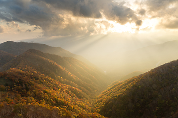 Image showing Beautiful sunset in Nikko