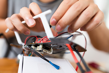 Image showing Flying Drone building