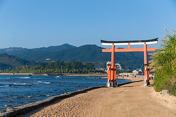 Image showing Japanese gate on aoshima Island