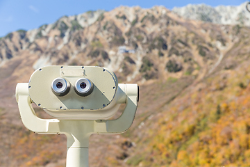 Image showing Binocular viewer in natural landscape