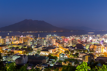 Image showing Volcano Sakurajima at evening