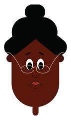 Image showing A color illustration of a woman with black hair and specs, vecto