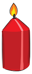 Image showing Red color candle, vector or color illustration.