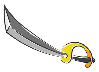 Image showing Painting of the weapon, sword, vector or color illustration. 