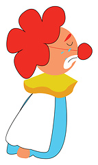 Image showing Sad clown, vector or color illustration.