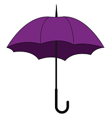 Image showing Purple umbrella, vector or color illustration.