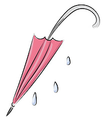 Image showing Image of closed umbrella, vector or color illustration.