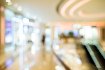 Image showing Shopping mall blur background with bokeh