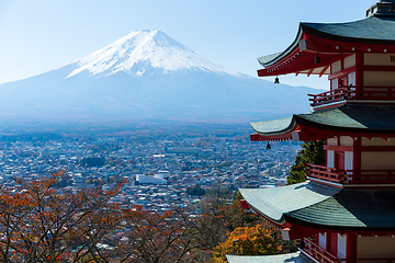 Image showing Chureito Pagoda and Fujisan