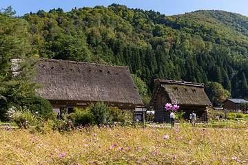 Image showing Traditional Japanese old wooden house in Shirakawa