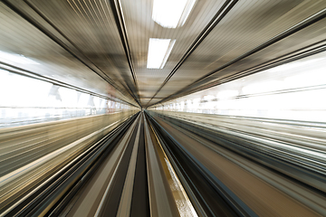 Image showing Motion blur of Japanese Railway