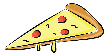 Image showing Image of a slice of pizza, vector or color illustration.
