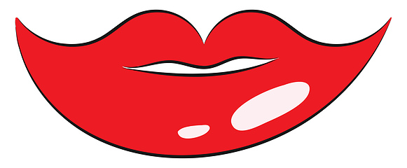 Image showing Woman lips, vector or color illustration.