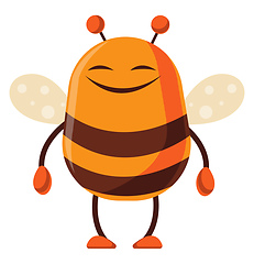 Image showing Bee is satisfied, illustration, vector on white background.