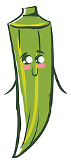 Image showing Image of cute okra - ladies fingers, vector or color illustratio