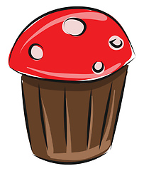 Image showing Plain cupcake, vector or color illustration.