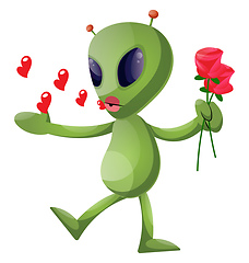 Image showing Romantic alien, illustration, vector on white background.