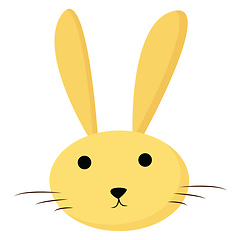 Image showing Painting of the face of a yellow cartoon rabbit, vector or color