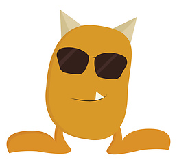 Image showing A cool-looking yellow monster with sunglasses, vector or color i