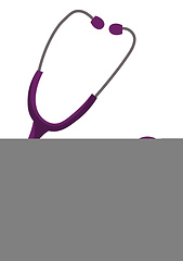 Image showing Heartbeat clipart doctor checkup/Violet-colored stethoscope/Heal