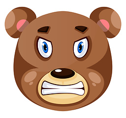 Image showing Bear is feeling mad, illustration, vector on white background.