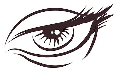 Image showing Sketch of an eye, vector or color illustration.