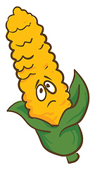 Image showing A melancholic corn, vector or color illustration.