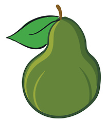 Image showing Green pear, vector or color illustration.