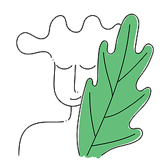 Image showing A man with leaf, vector or color illustration.