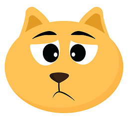 Image showing Sad cat, vector or color illustration.
