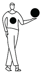 Image showing Image of boy with ball, vector or color illustration.