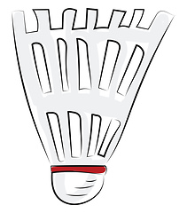 Image showing A shuttlecock stands upright with the cap facing down, vector or