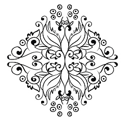 Image showing Ornament of flowers, vector or color illustration.